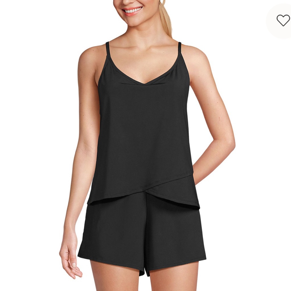 Lands' End Tulip Romper Swimsuit Black - Picture 6 of 7